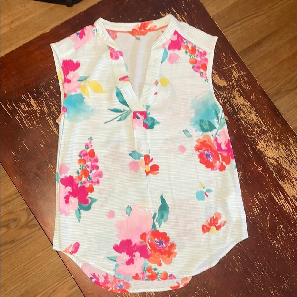 Joules Floral Sleeveless Blouse size 2